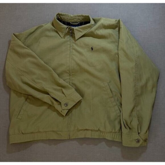 VTG Polo Golf Ralph Lauren Jacket Adult Extra Large Beige Logo Full Zip Mens. - Picture 1 of 10